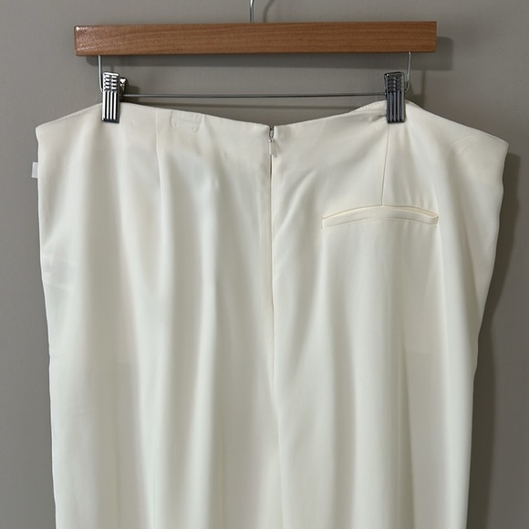 REISS Pant CARLIE MID RISE WIDE LEG TROUSERS Cream Career Sz 14 NEW - Picture 10 of 16